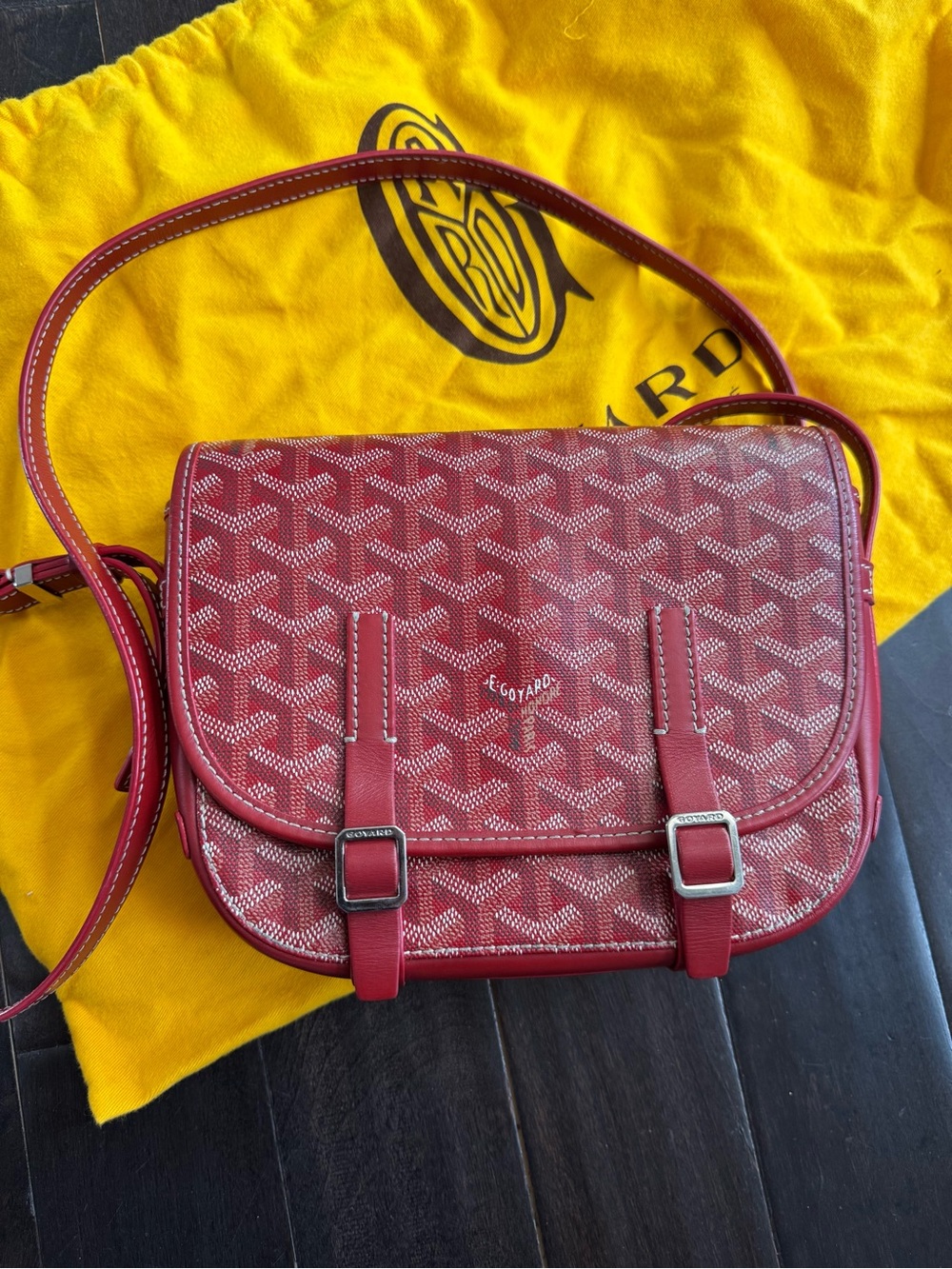 Goyard Red Belvedere PM Messenger Bag